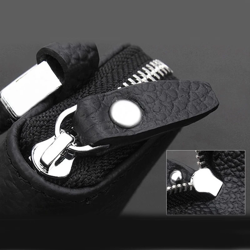 Leather Wallet Car Key Case Zipper Car Emblem Badge Keychain Bag for Chevrolet Cruze Aveo Lacetti Captiva Cruz Niva Spark Orlan image 4