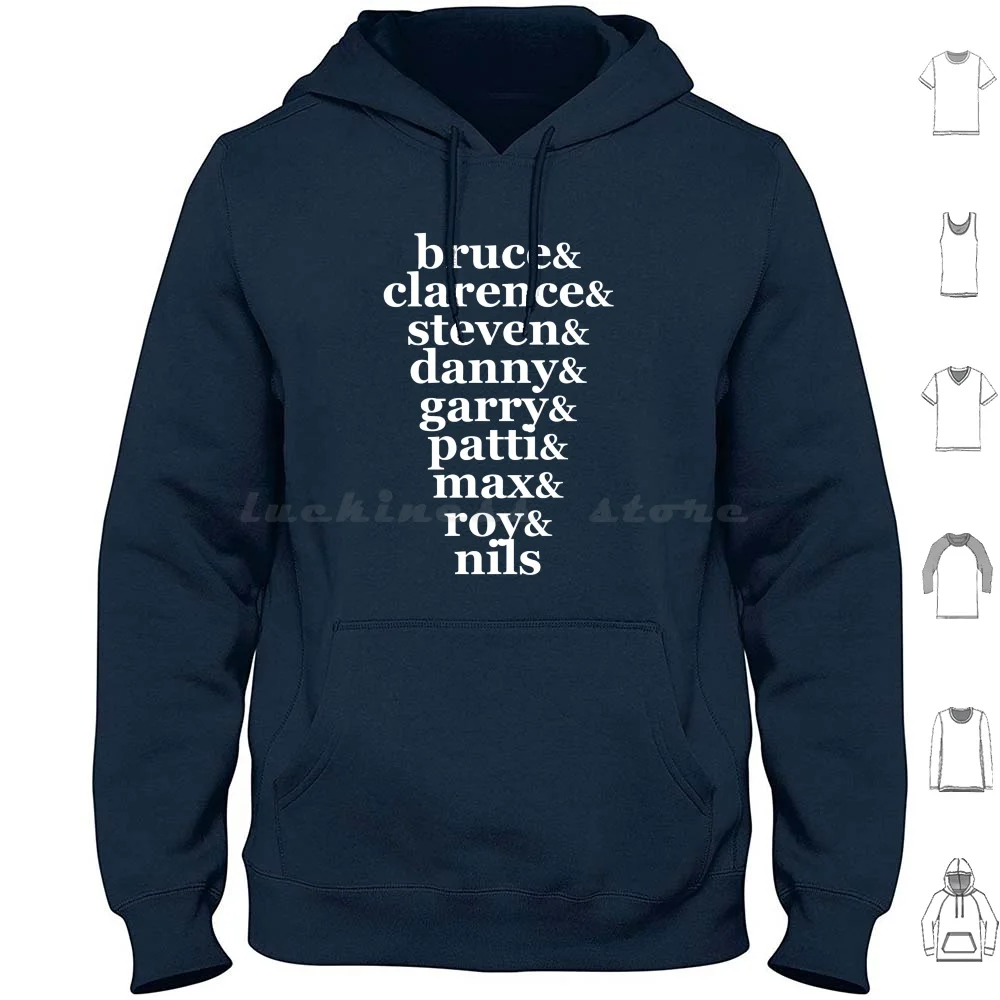 Band Members-Original Hoodie Cotton Long Sleeve Springstien Street Band Music Voice Group Members Classic Retro Names