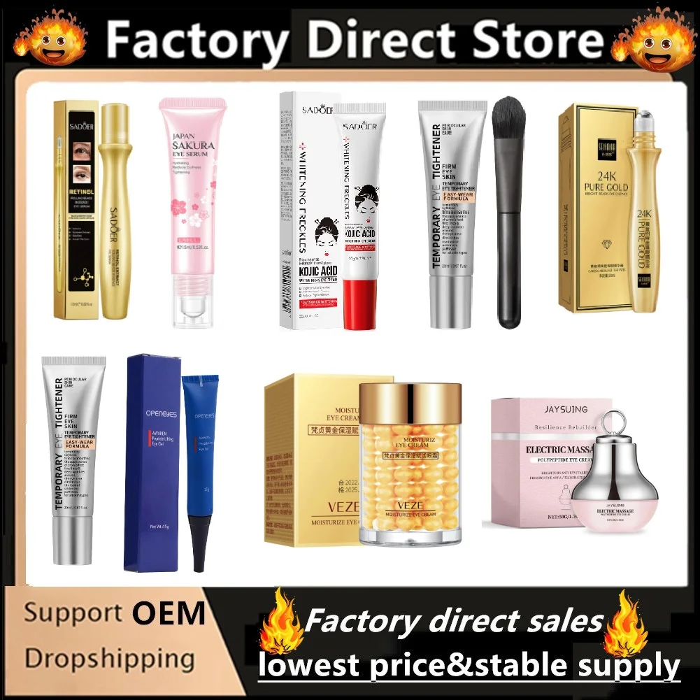 SADOER Kojic Acid Retinol Eye Cream Anti Dark Circles Remove Eye Bags Moisturizing Firming Beauty Eyes Skin Care Products