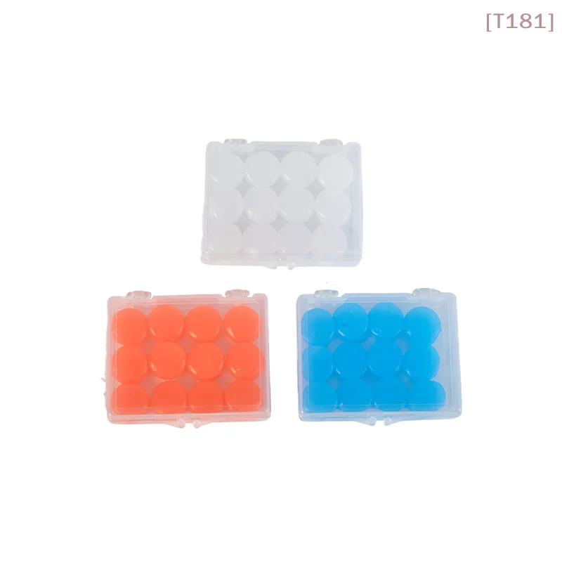 [E] 12PCS Silicone Ear Plug Reusable Wax Earplugs Swimming Moldable Noise Reduction Cancelling Sleeping Protection