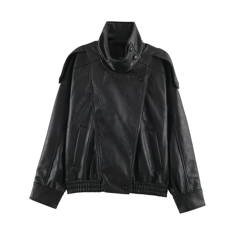 2026 new European and American style women's fashion casual loose and versatile solid color jacket