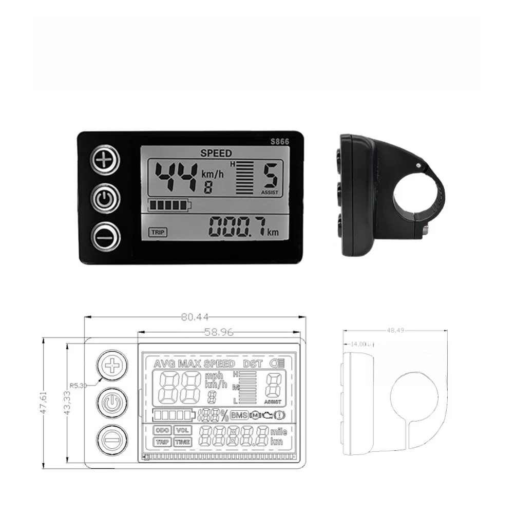 For 24V 36V 48V Systems E-bike Dashboard For E-bike Troubleshooting 24V 36V 48V Fault for code Display Fault for code Readout