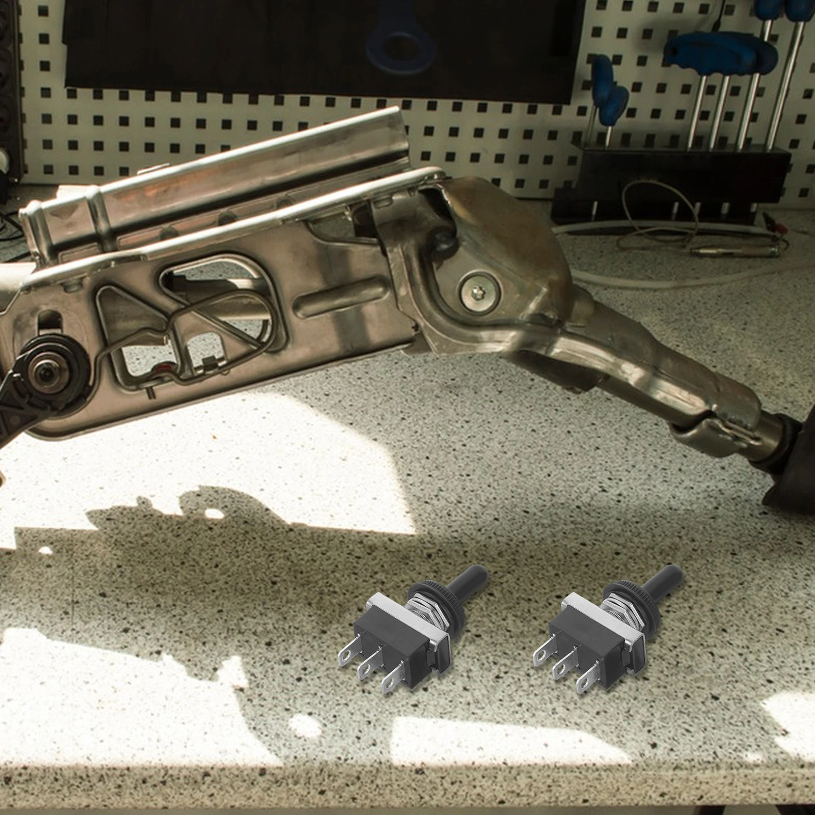 

2Pcs 12V Switches 3Pin Self Resetting Black Boat Toggle Switch Cap Auto Marine Electrical Replacement