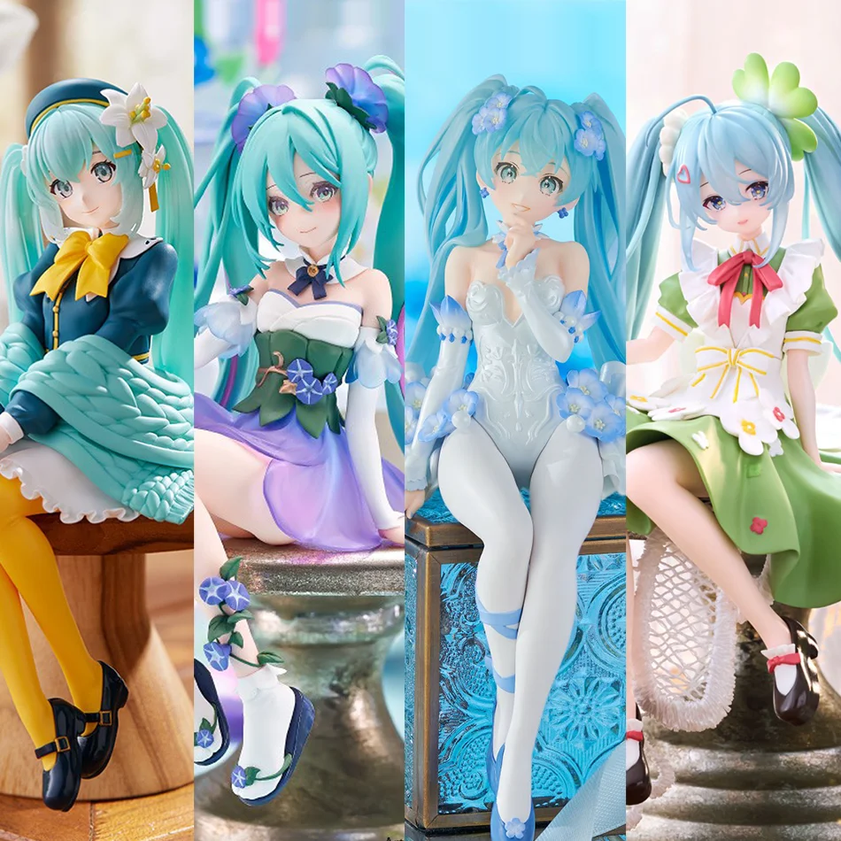 4 Arten Neue Hatsune Miku Anime-Figuren Blumenfee PVC-Modell Actionfiguren Nudelstopper Dekoration Sammlerstücke Geschenke