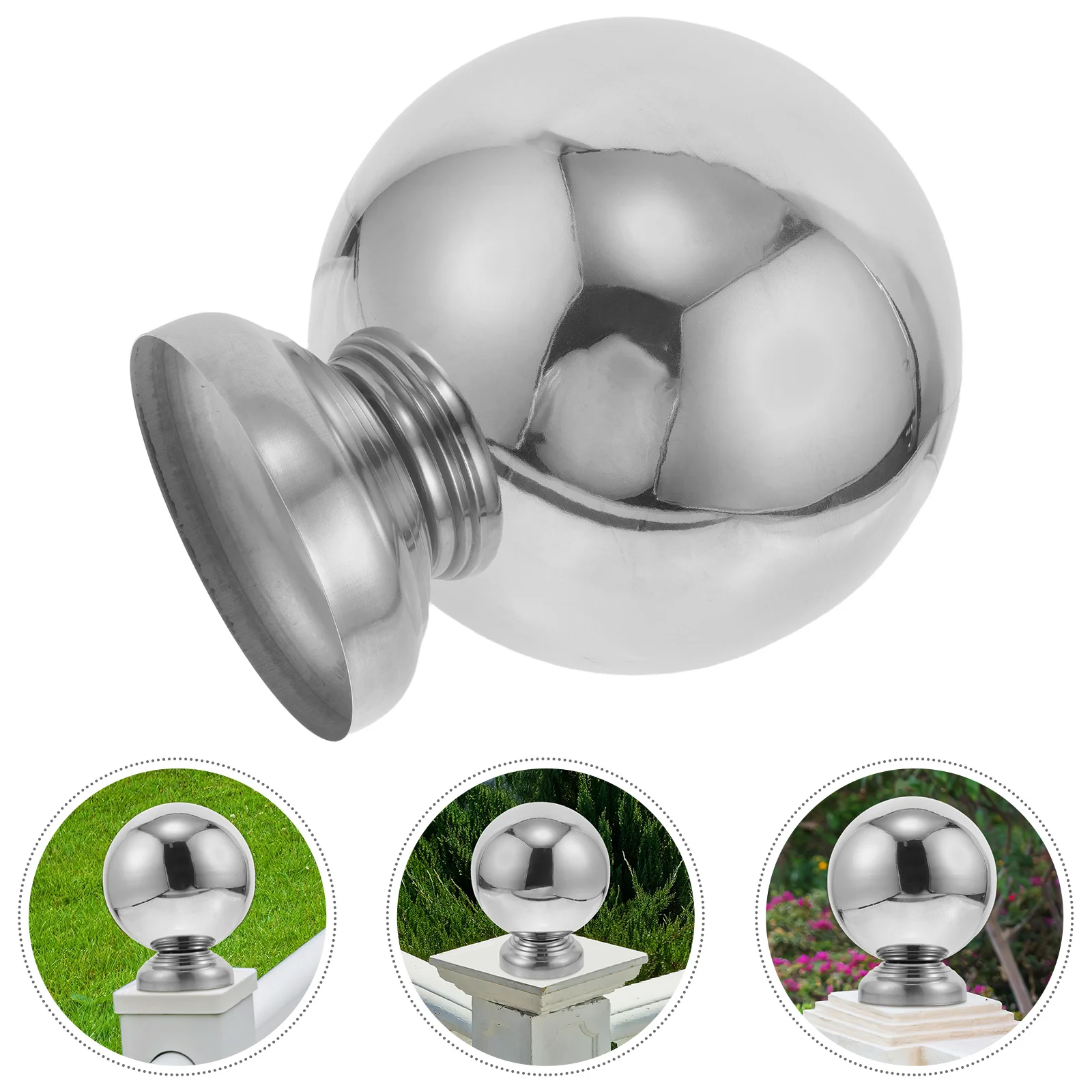

Stainless Steel Reflective Ball Garden Sphere with Stand The Fence Decorative Mirror Globe