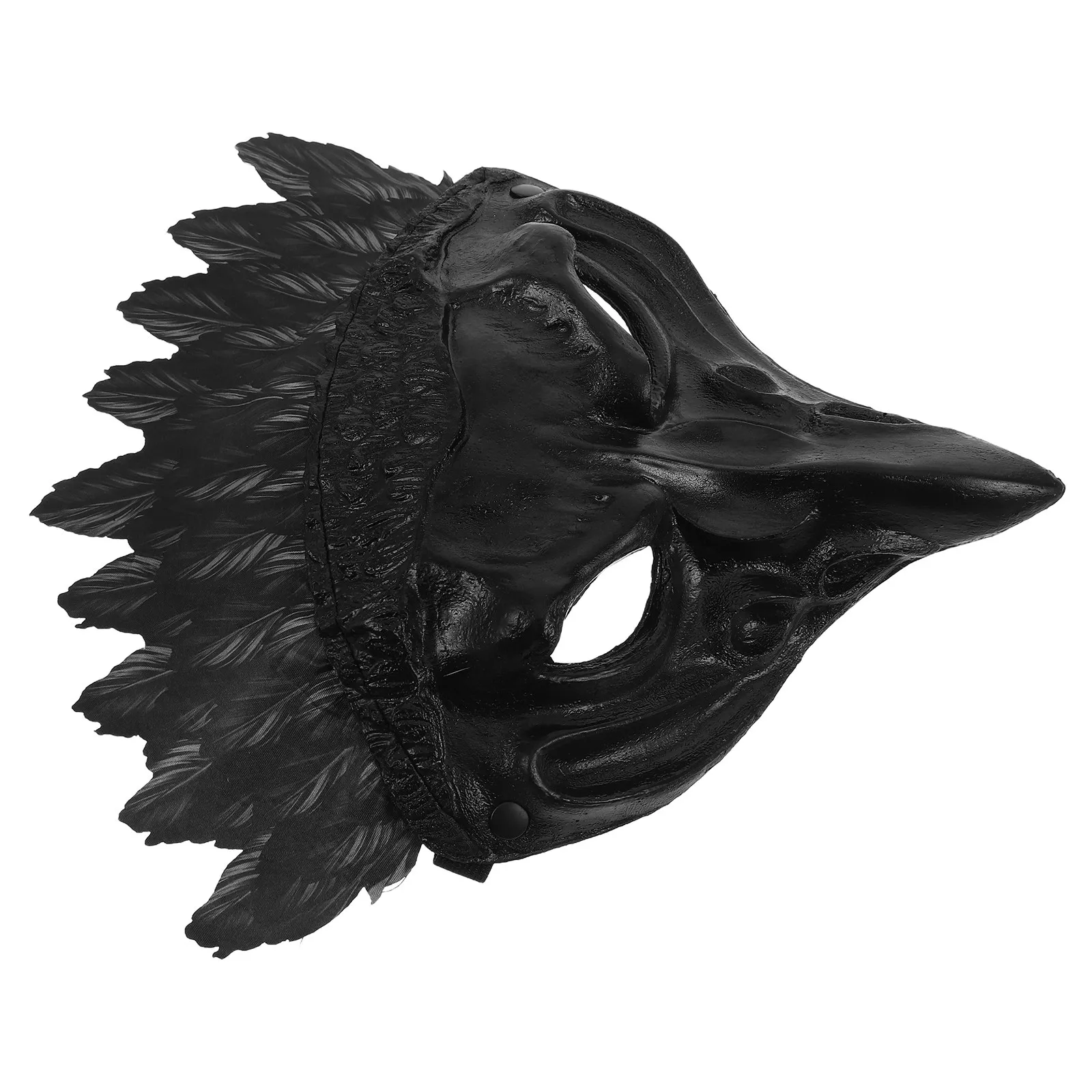 

Маска ворона на Хэллоуин, страшная маска с клювом, полумаска для лица, ручная работа, с перьями ворона, для костюмированных вечеринок, маска орла