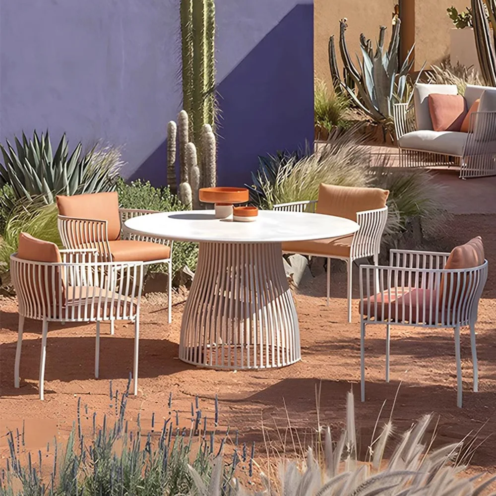

Outdoor table and chair courtyard open-air terrace outdoor garden hotel B & B leisure aluminum alloy coffee combination