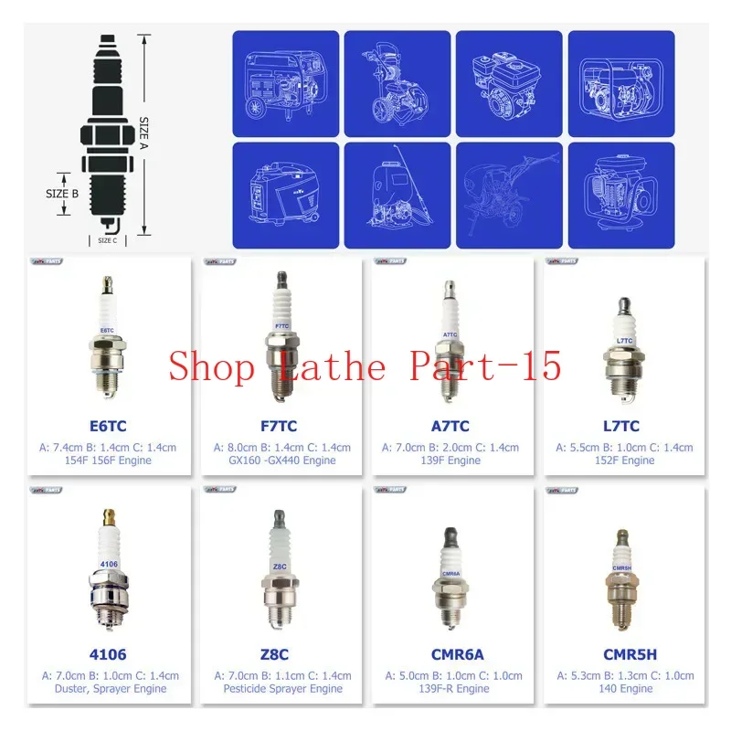 

Gasoline Engine Spark Plug 168F Two-stroke Four-stroke Burner Igniter F7TC Spark Plug Mechanical Accessories