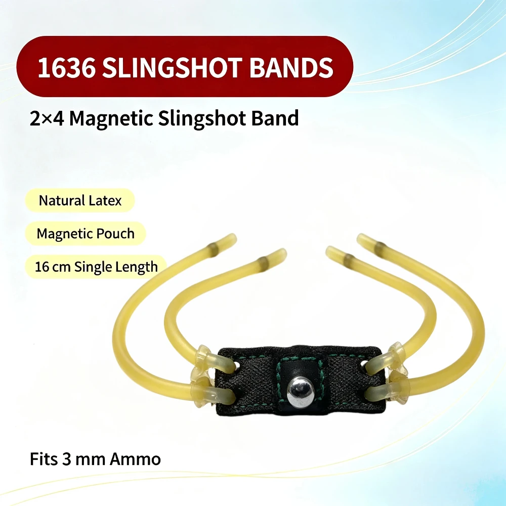 20/40pcs Slingshot 1636 4-Strand Rubber Band Built-in Magnet Hand Grip Shooting Accessory