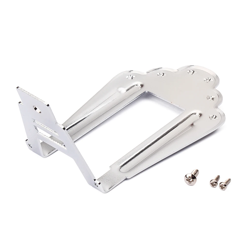 

Silver Bridge Tailpiece For 6-String Arched Jazz Guitar Height Adjustable Trapezoidal Design Compatible With Acoustic Folk