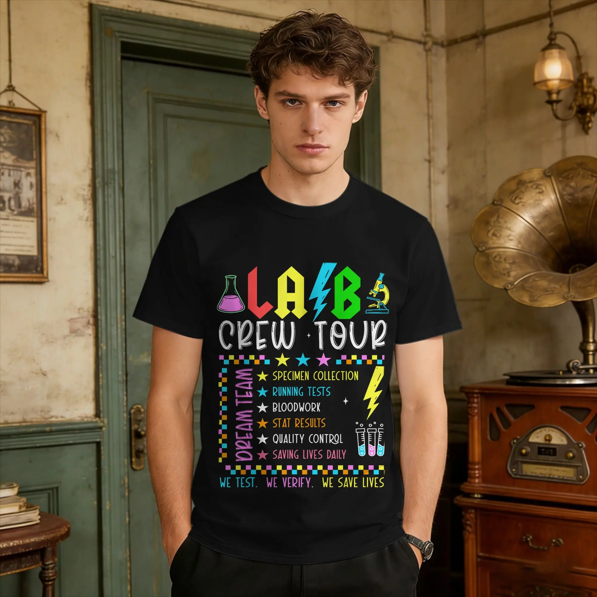 Vintage T-Shirt Summer Lab Week  Lab Tech Medical Laboratory Professionals Week T-Shirts  Pure Cotton Tee Shirt for Men Tops
