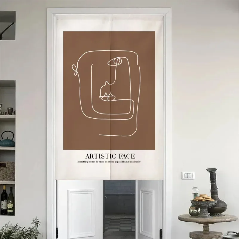 VIKAMA Abstract Style Half Curtain, Kitchen Entrance Curtain, Suitable For Bedroom And Dressing Room Home Decoration