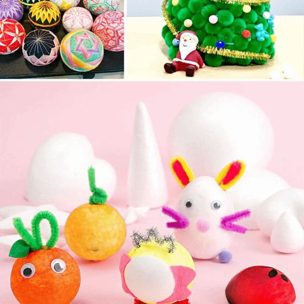 Crafts Mini Foam Balls White Round Christmas Balls Polystyrene Christmas Ornaments Xmas