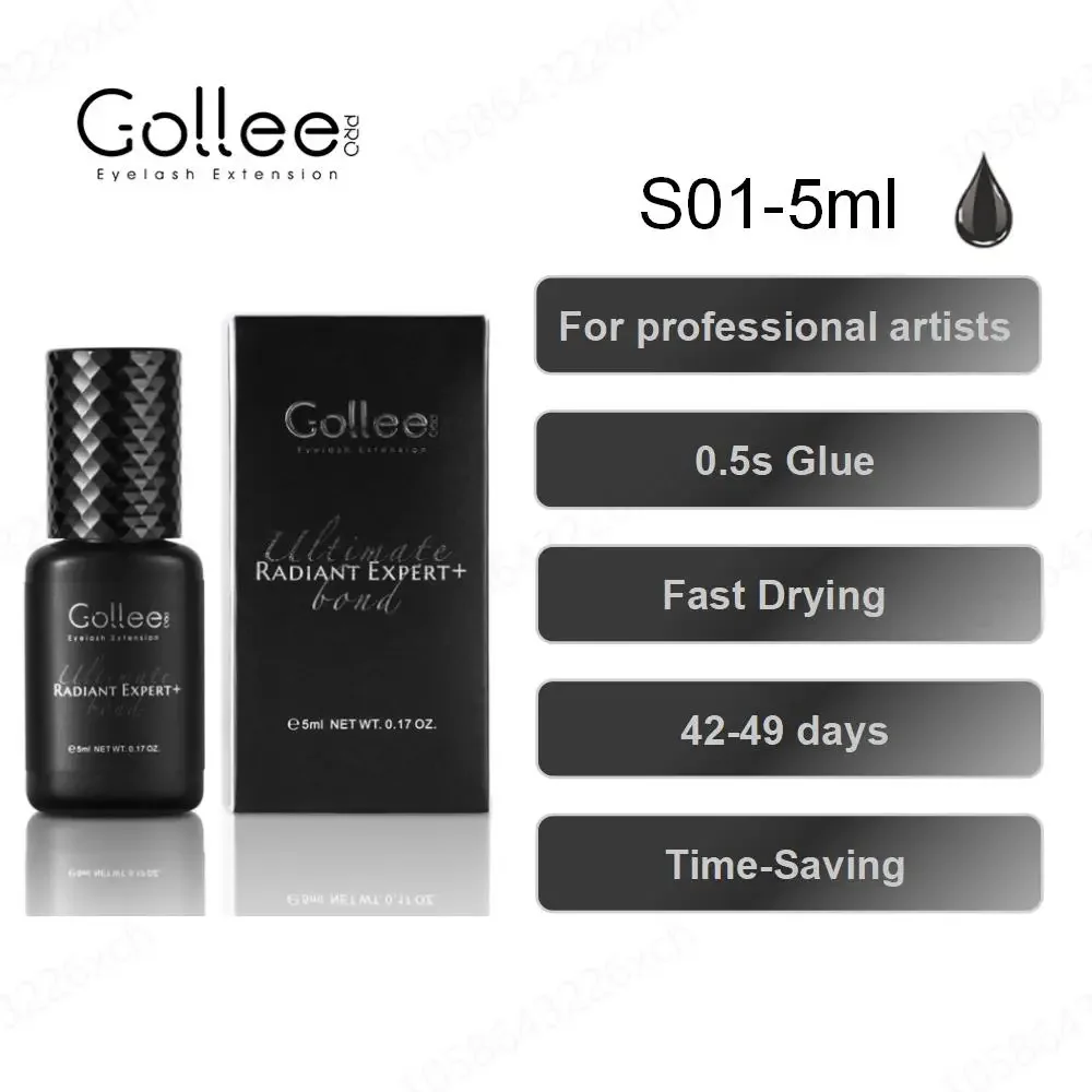 Gollee 5 pcs Red Fast Long Eyelash Extension Glue and  5 pcs 0.5 Black Fast  Adhesive for lash Extension Wholsales For Salon