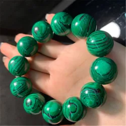 6-20mm Malachite Bracelets Women Men Natural Stone Chrysocolla Beads Bracelet Round Diabetes Relief Bracelet Healing Jewelry