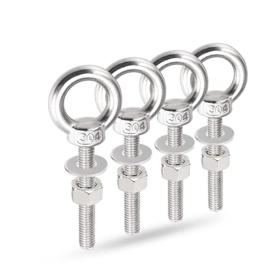 

Lifting Shoulder Eye Bolts Screw Bolt 304 Stainless Steel Heavy Duty Lifting Ring Threaded Eyebolts with Washe and Nuts for Ind
