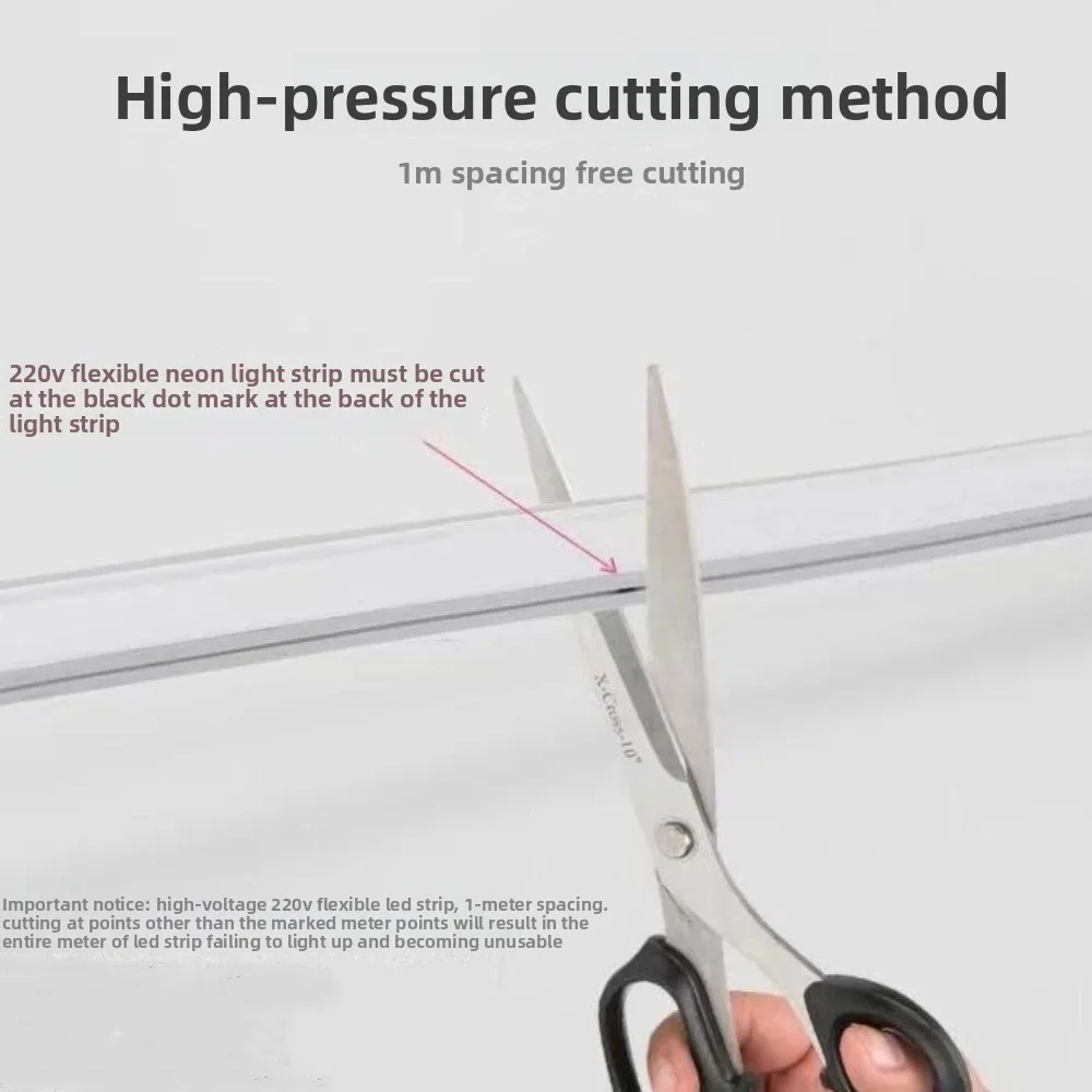 شريط إضاءة LED باعث للضوء، قابل للانحناء، مقاوم للماء، ضوء نيون، موفر للطاقة، ضوء نيون مرن ساطع، حديقة خارجية #5