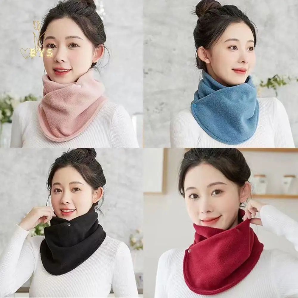 

sweet Solid Color Fleece Neck Scarf Multifunctional Keep Warm Plush Neck Protector Neckerchief Bib Plush Neck Cover Male