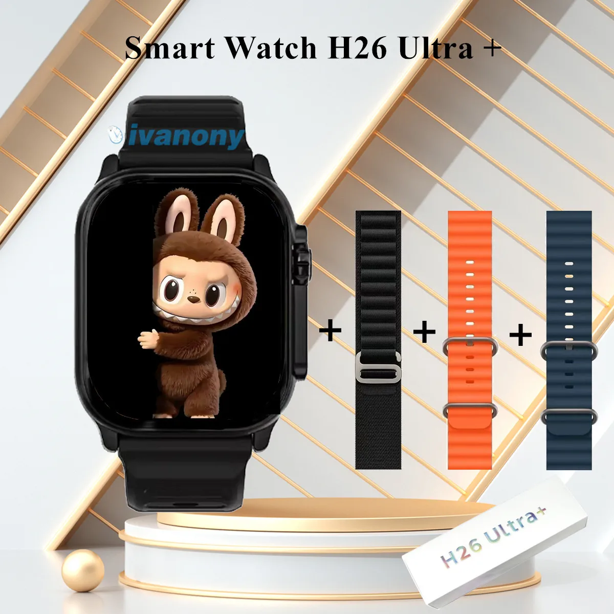 

Original Amoled Smart Watch H26 Ultra Plus 1GB Memory Bluetooth Call Compass E-Book Smartwatch Can Use Reply to Text in Whatsapp