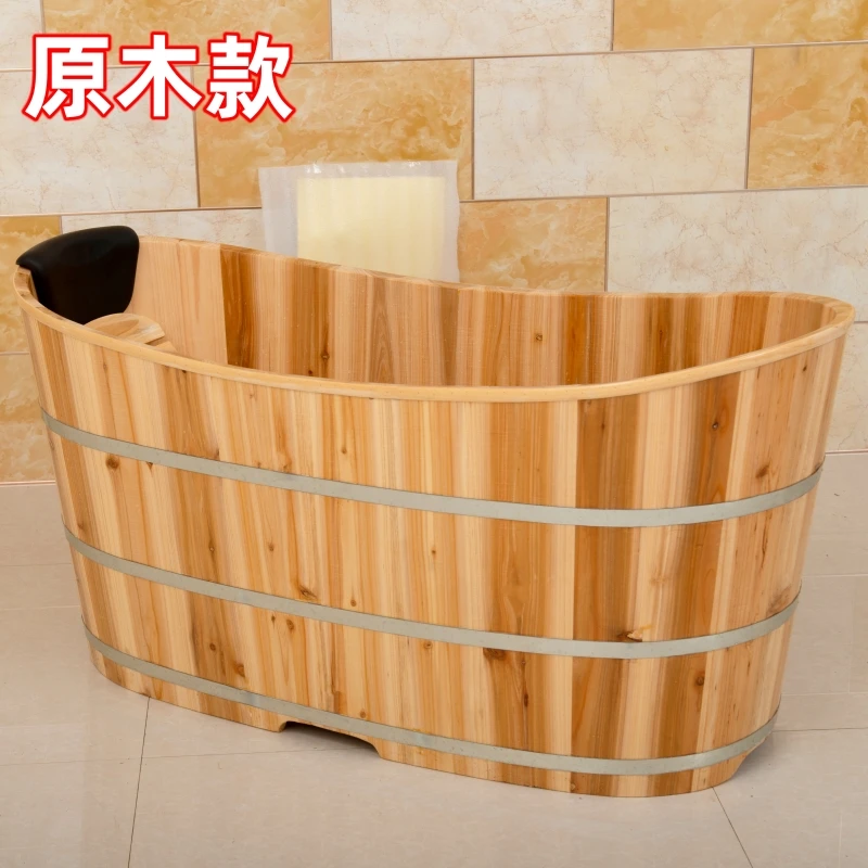 Thickened health wooden bucket bath  adult bath bucket solid wood household whole body sweat fumigation sauna