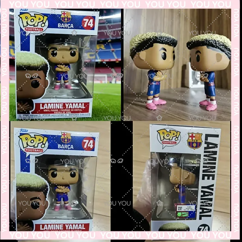 Figura Original Funko Pop de Lamine Yamal para el FC Barcelona, La Liga, Figura Coleccionable de Fútbol, Adorno de Escritorio, Perfecto, Nuevo