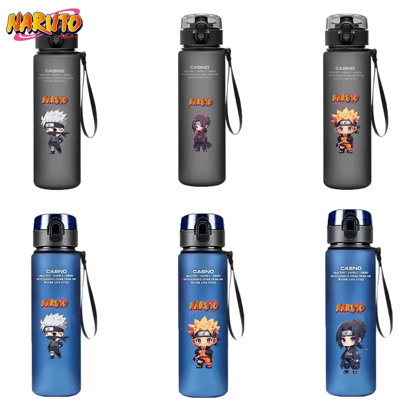 

Anime 560ML Naruto Water Cup Hatake Kakashi Uzumaki Uchiha Sasuke Bottle Portable Sports Plastic Cup Camping Fitness Bottle Gift