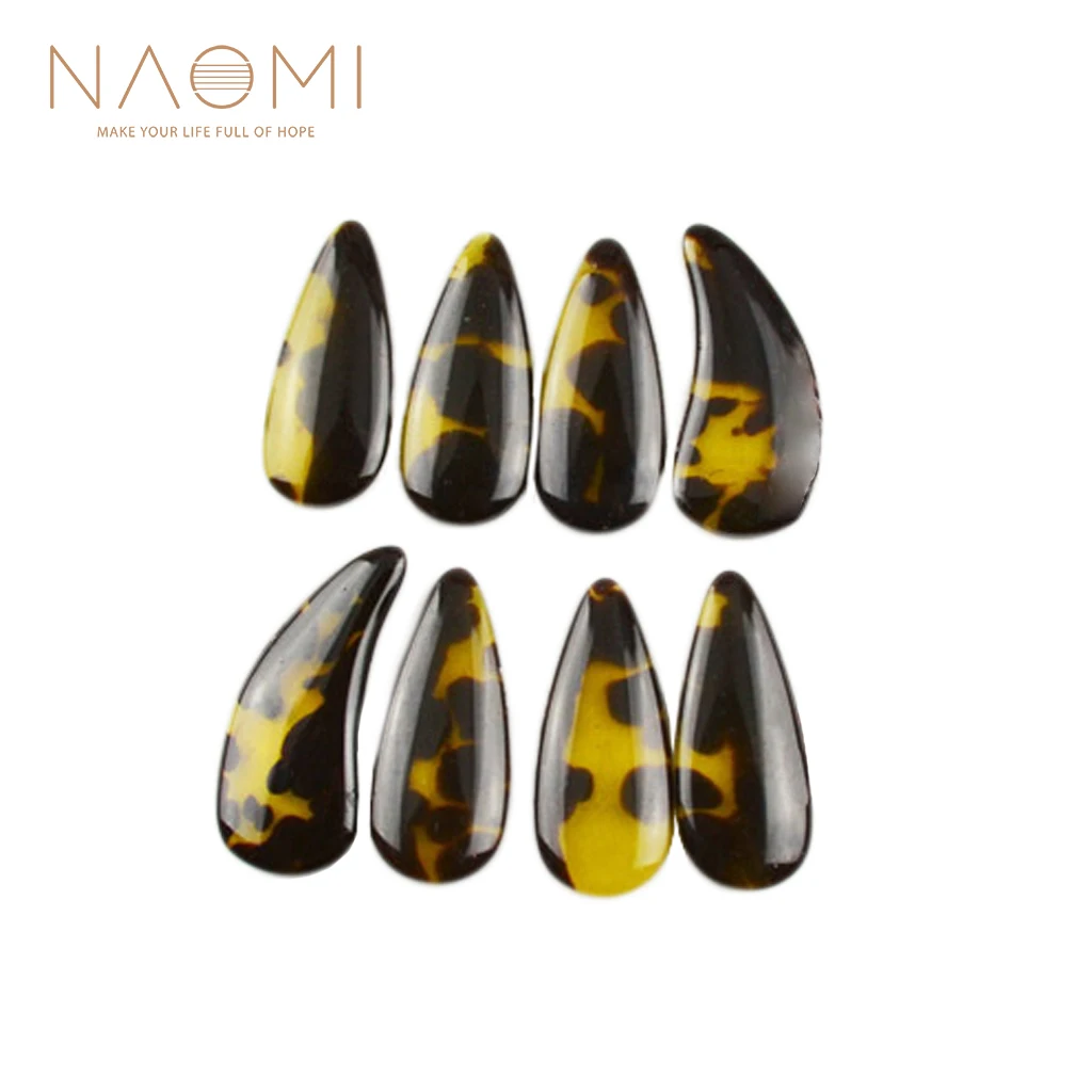 

NAOMI 4L+4R Guzheng Practice Nail Cover Thumb Finger Guard Protector Artificial Faux Fingernails Tips Zither Koto Finger Picks