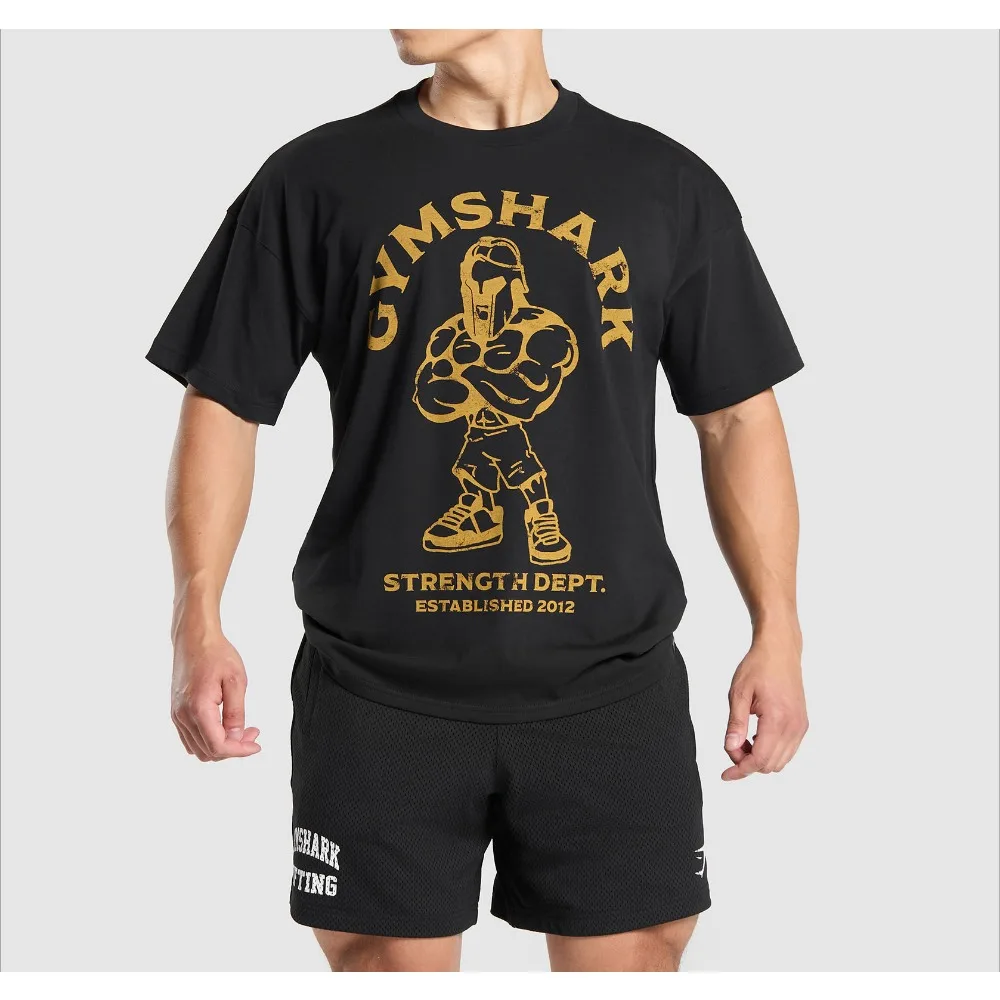 Style Summer New Men\'s T Thirts Sports Fitness Round Neck Oversized T-shirt Gym Running Basketball Training Short Sleeves Top