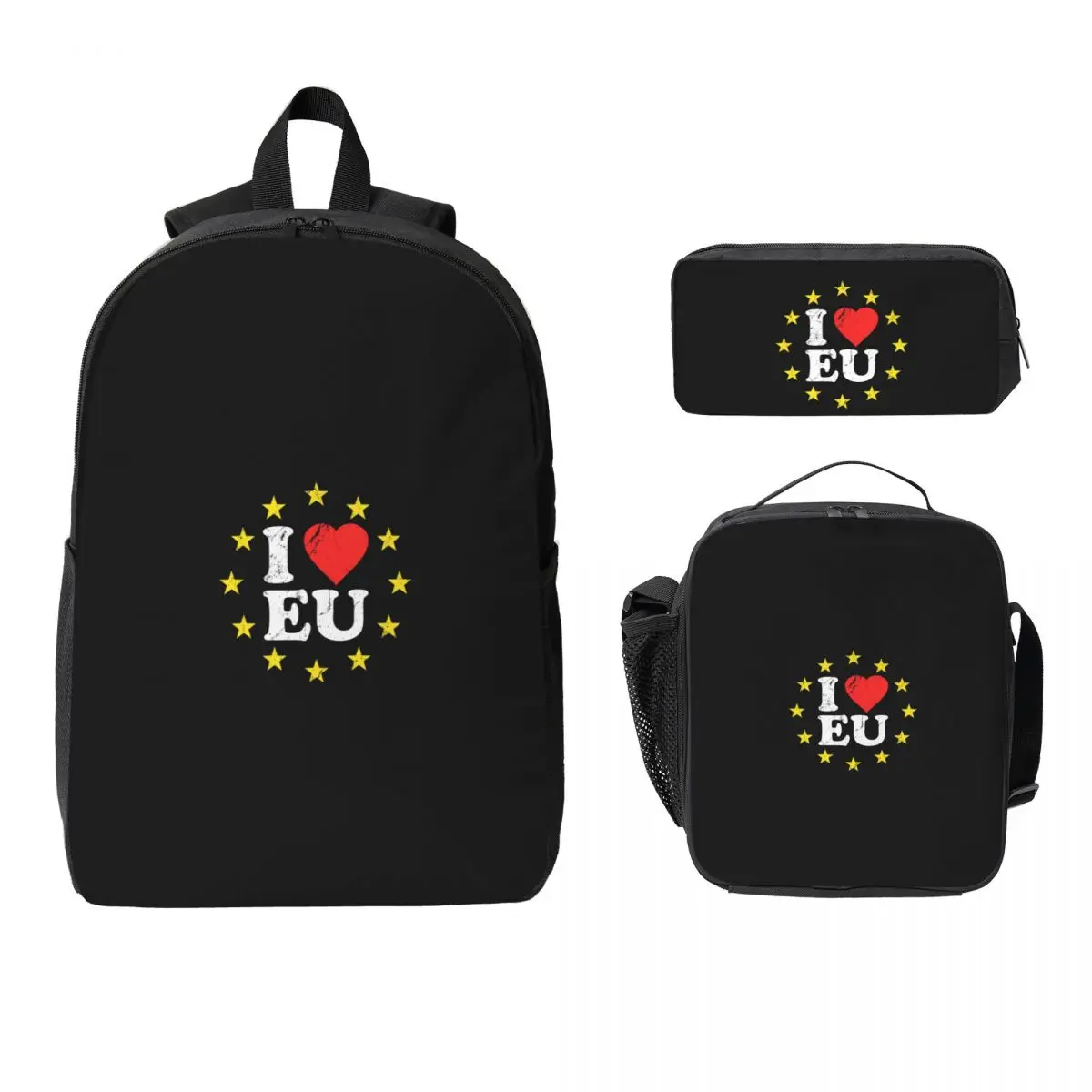 

I Love Eurovision Rainbow Backpack Student Boy Girl BookBag School Bag Laptop Shoulder Bags 3ps Insulated Lunch Bag Pencil Case