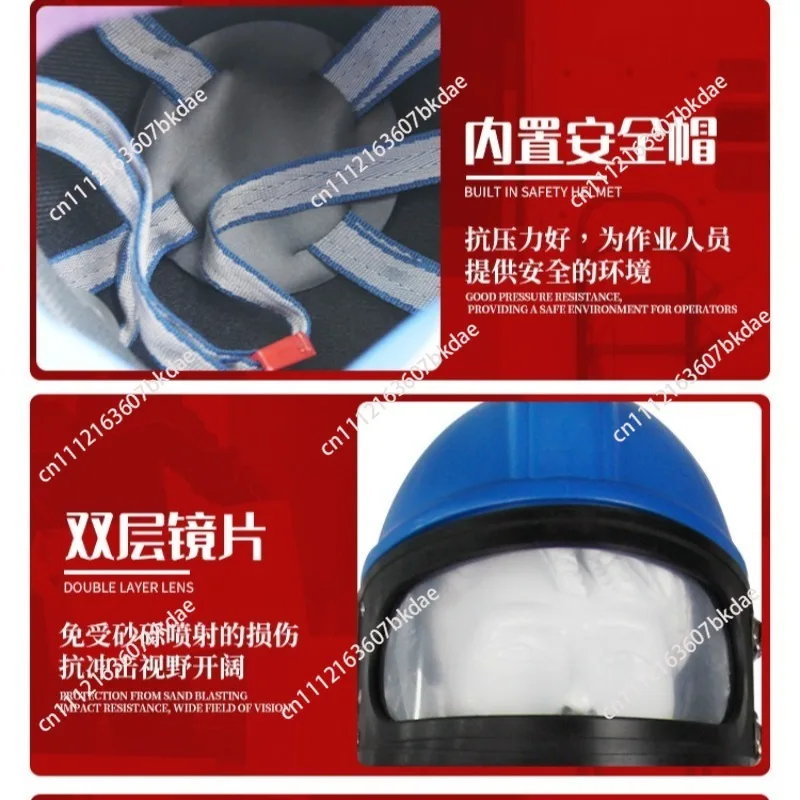 Helmet-Type Sandblast Protective Clothing, Double-Layer Protective Suit With Comfort Air Inlet For Abrasive Blasting Operation