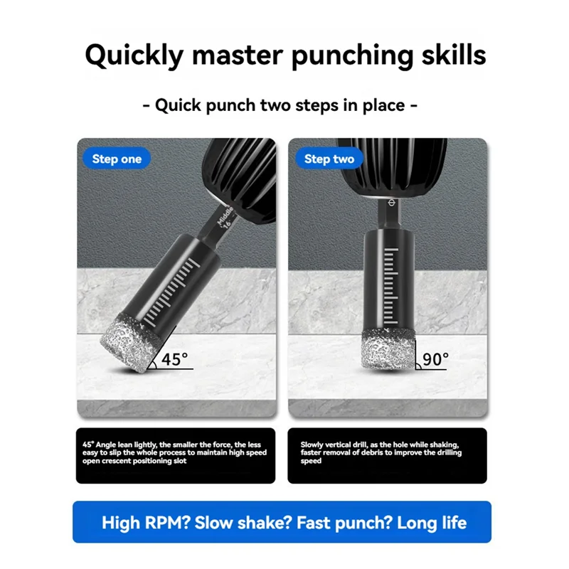 

A7THK-Diamond Drill Bit Diamond Drill Bit Andgrinding Rod Set Forceramic Tile,Glass,Marble