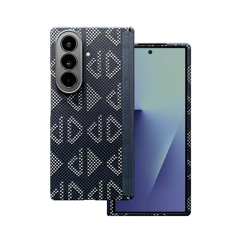 

Для Samsung Galaxy Z Fold 7, защитный чехол из настоящего углеродного волокна, арамидный шарнир, чехол для телефона Magsafe, защитный чехол с магнитной беспроводной зарядкой