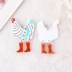 12 pezzi di ciondoli animali di natale multicolore divertente pollo da passeggio per ciondolo collana fai da te