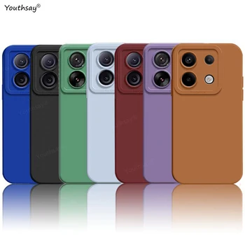 Capa de Silicone Líquido para Xiaomi Poco M6 Pro, Camera Protector, Capa Fundas Coque