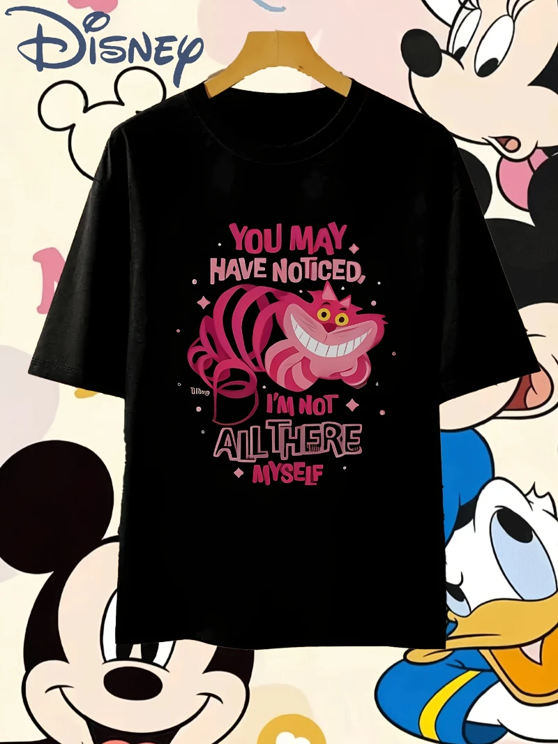 

Men's Alice's Adventures in Wonderland Cheshire Cat Pattern T-shirt - with The Quote 'You May Have Noticed I'm Not in The Mood'