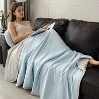 Cool and Machine Washable, Summer Quilt A Class Print Solid Color Thin Quilt Modern, Simple and Breathable Quilt Does Not Pill