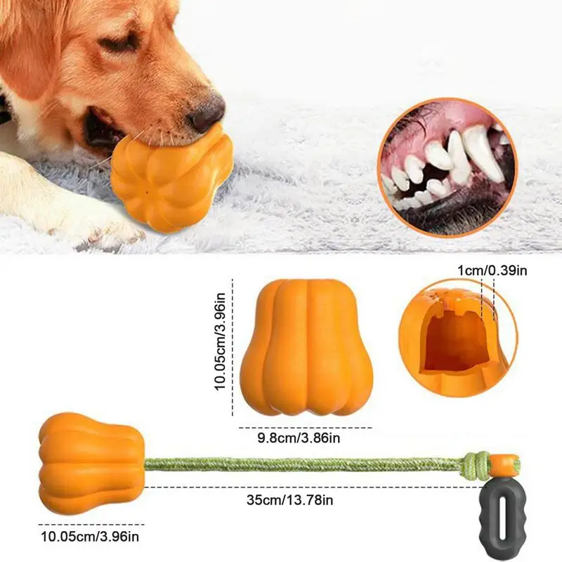 Pumpkin Ball Dog Pumpkin Ball Toss Teeth Cleaning Interactive Fun Toy Thickened Rotatable Fun Dog Training Ball Toy pet Supplies