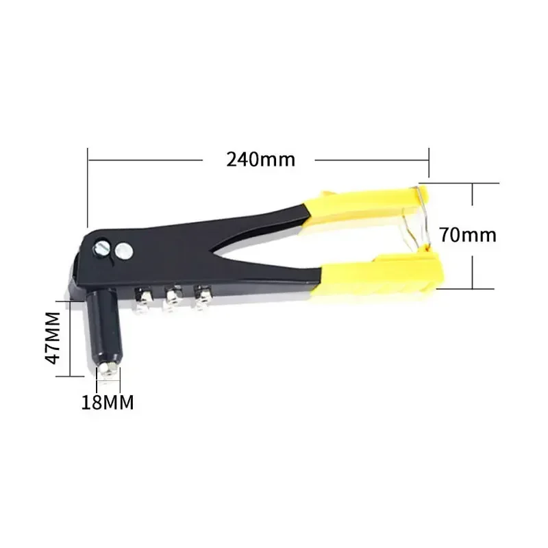 Juego de tuercas de remache Manual de alta resistencia con herramientas manuales totalmente de acero de 2,4mm, 3,2mm, 4,0mm y 4,8mm, Kit de reparación automotriz de tuercas de remaches