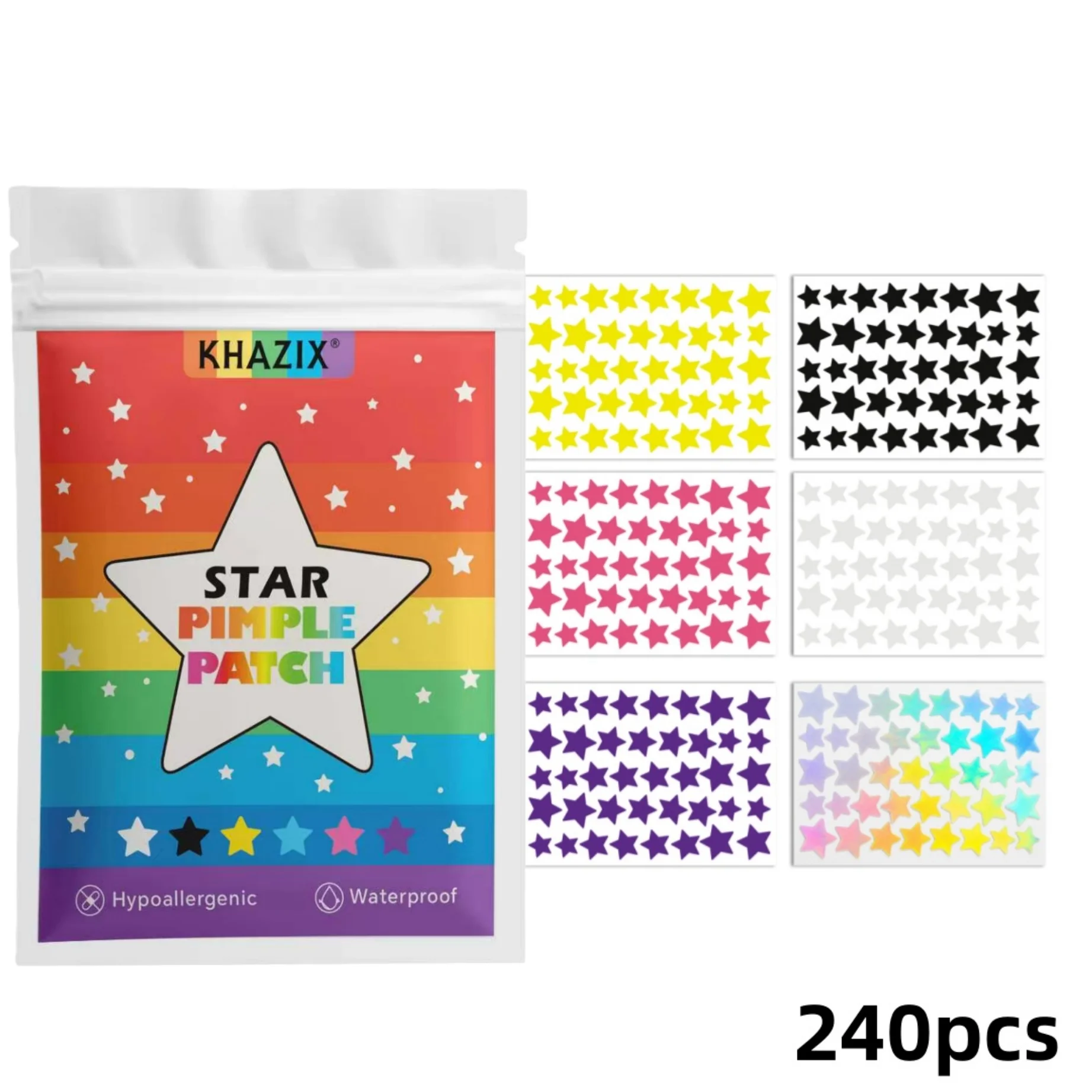240PCS Star Pimple Patches For Face Hydrocolloid, Absorbing Cover, Tea Tree, Hydrocolloid Acne Patch, Cute Star Pimple Patch