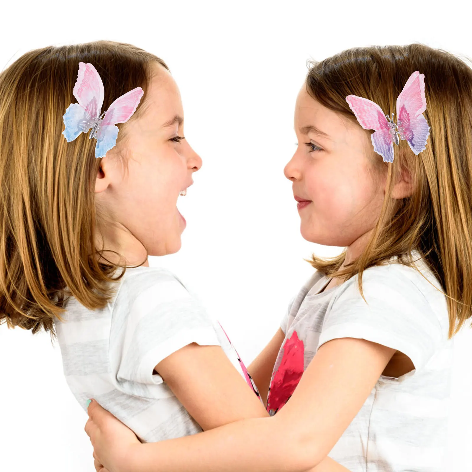 

2pcs Moving Butterfly Clips Headdress Hairpin Girls Mini Metal Accessories Hair Decorations Durable Realistic Prom Wedding