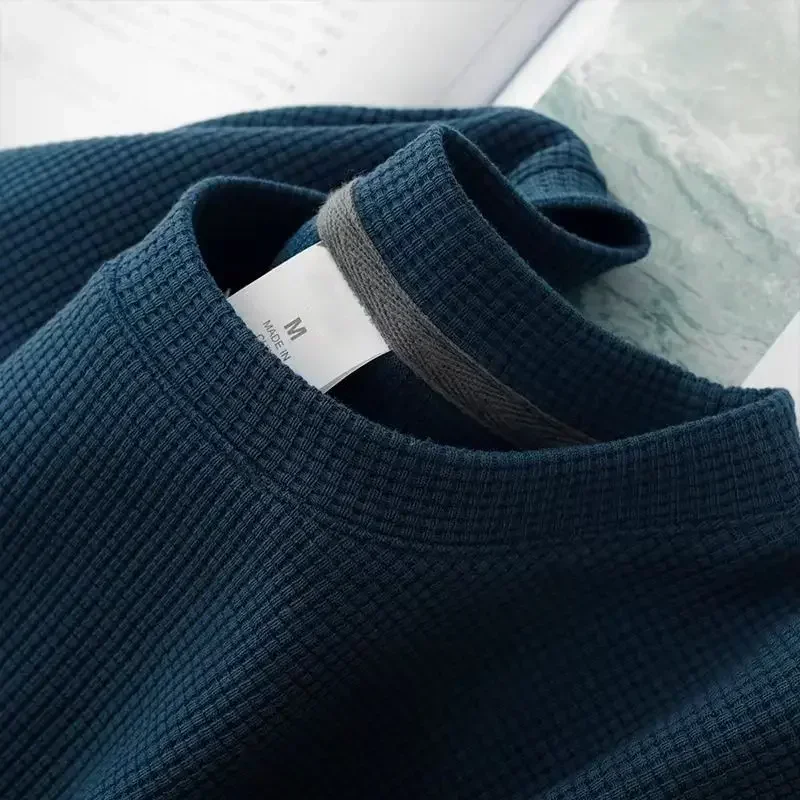 

M-5XL Men's Summer Waffle Knit T Shirt Round Neck Short Sleeve Lightweight Breathable Wrinkle Resistant Casual Basic Daily Top Gift