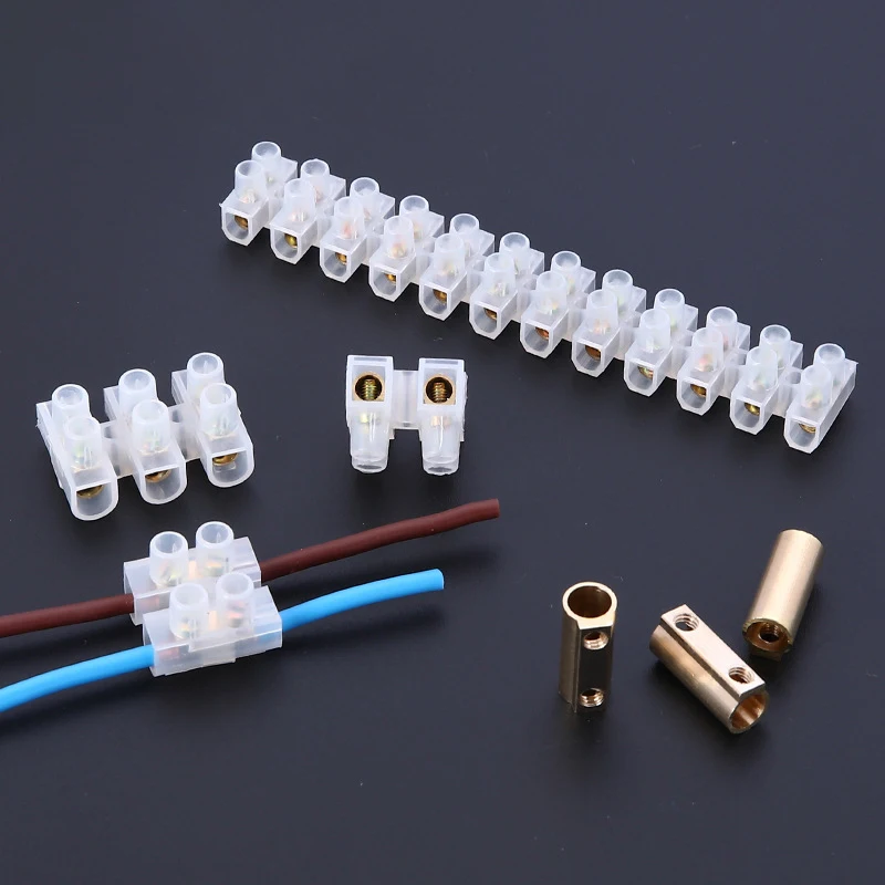 12 Position Terminal Connector Nylon Plastic Electric Terminal Block Dual Connector Strips 5/10/20/30A Electric Barrier Strip