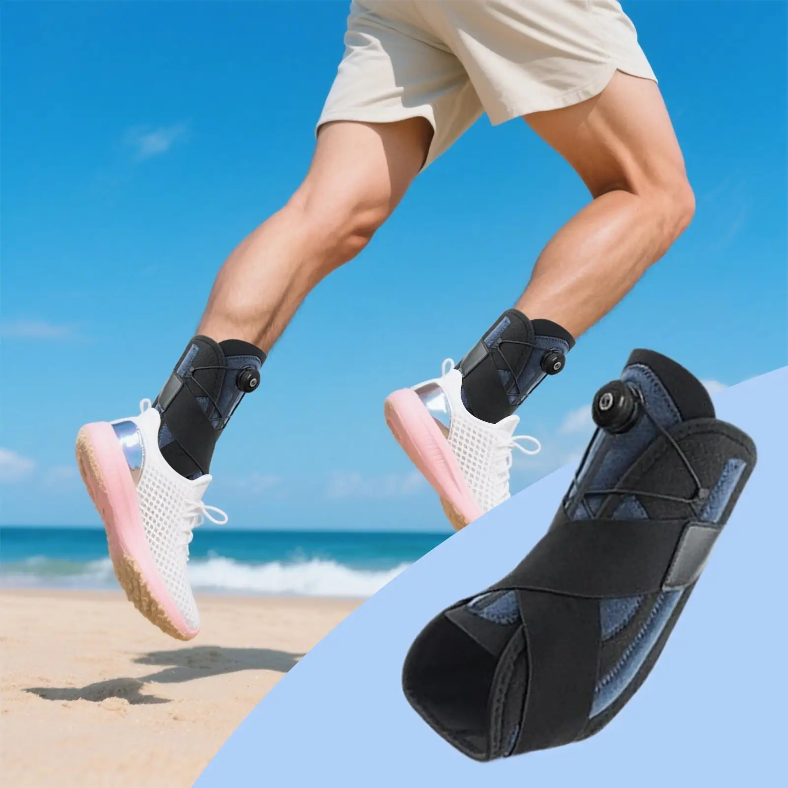 

Sprained Ankle Support Ankle Brace For Women Men Protective Adjustable Foot Stabilizer Wrap For Fitness Injury Recovery Sports