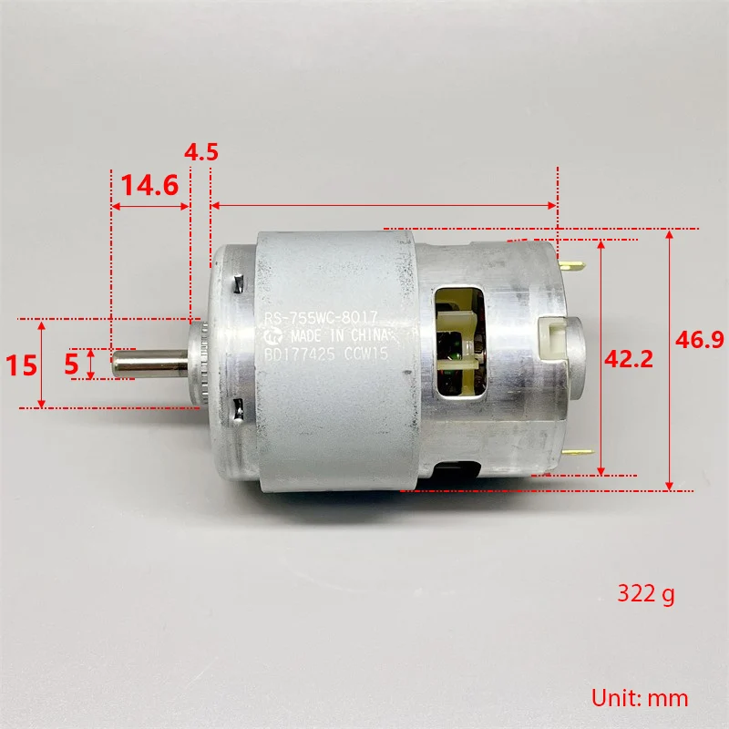 

Mabuchi RS-755WC-8017 Motor DC 12V-20V 14.4V 18V High Speed Power Electric Drill Screwdriver Garden Tool Mower Saw