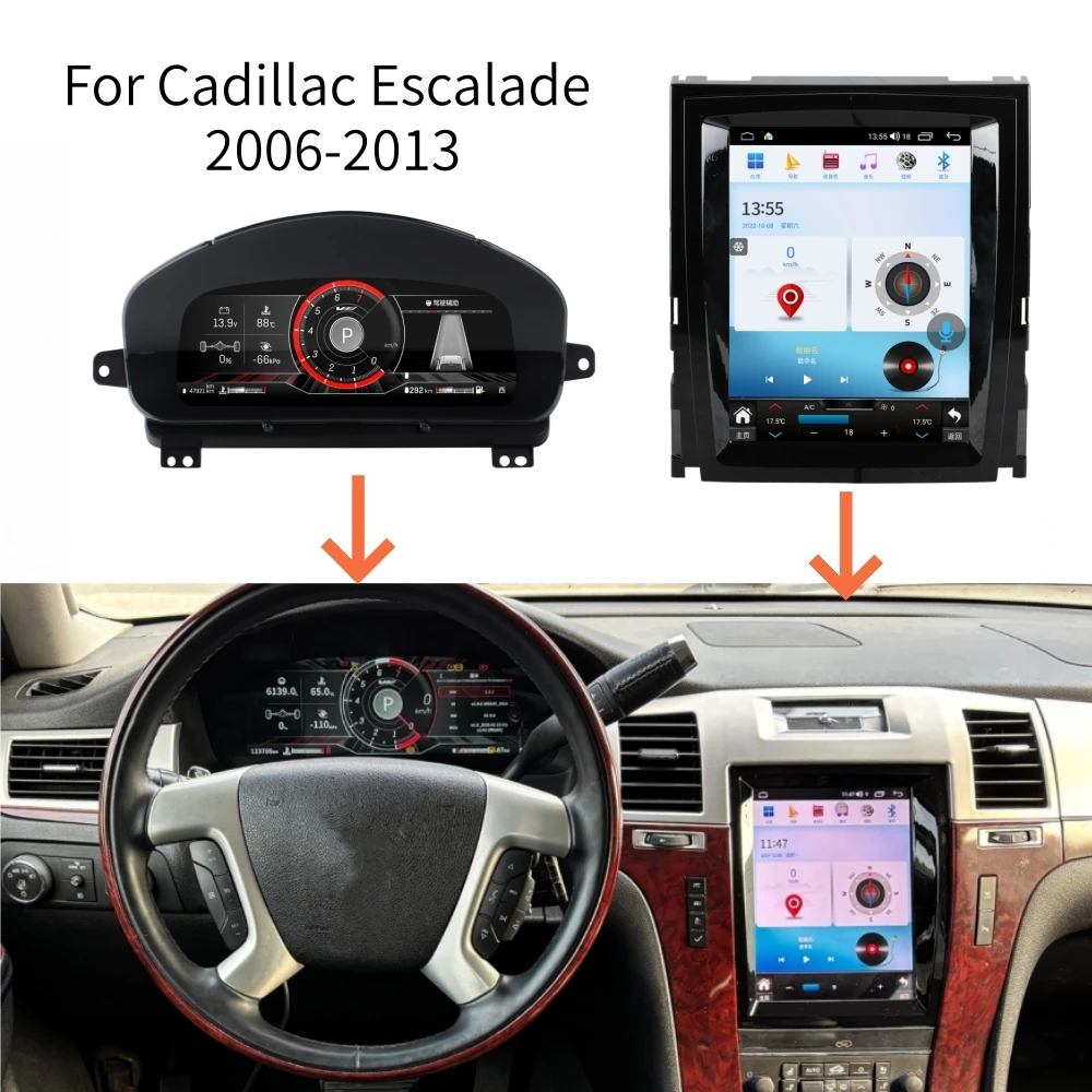 

Car LCD Instrument For Cadillac Escalade 2006-2013 Digital Dashboard Panel Instrument Cluster Speedometer Virtual Cockpit Meter