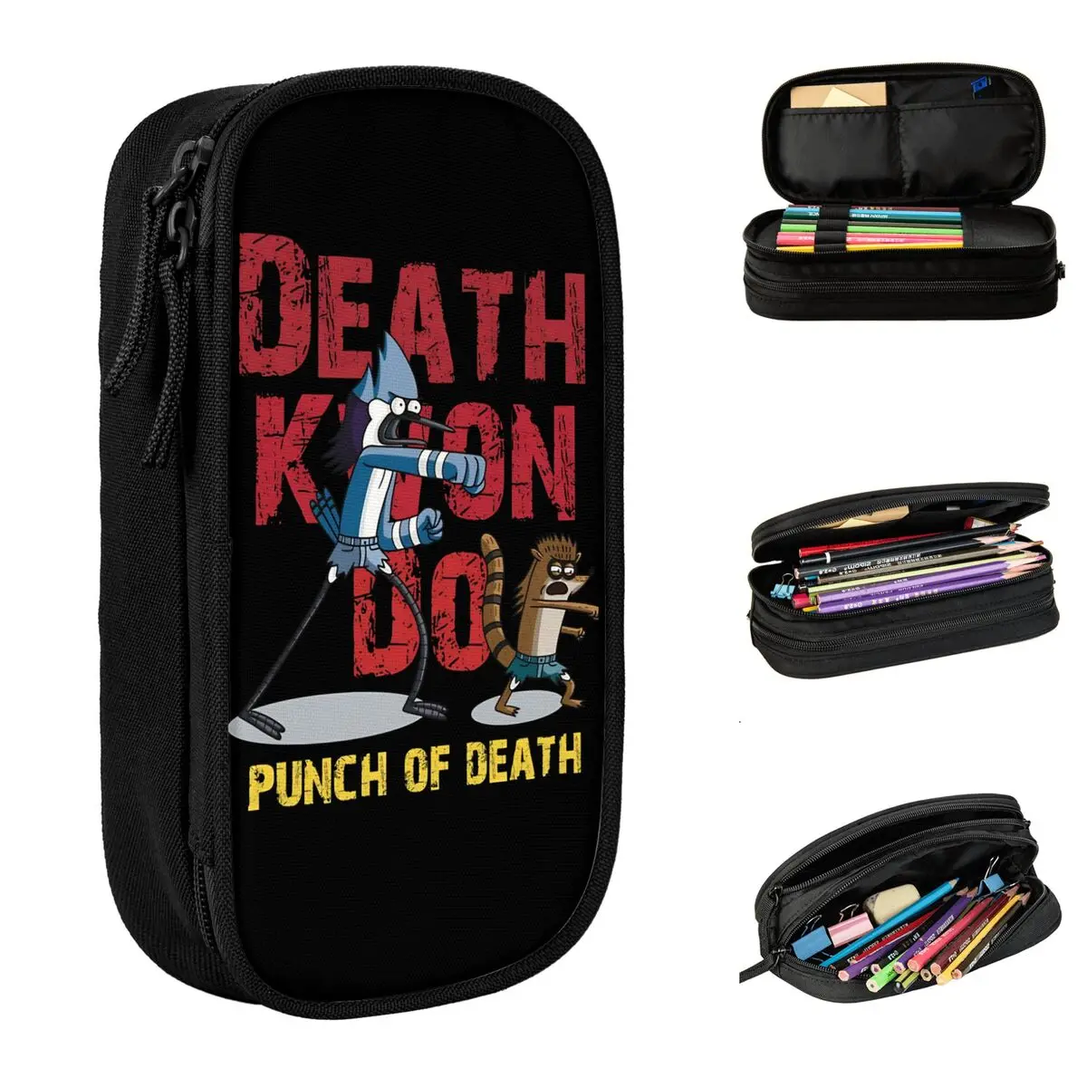 

Большая коробка для ручек Mordecai And The Rigbys Merch, двухслойный пенал, женская косметичка, подарок-сюрприз