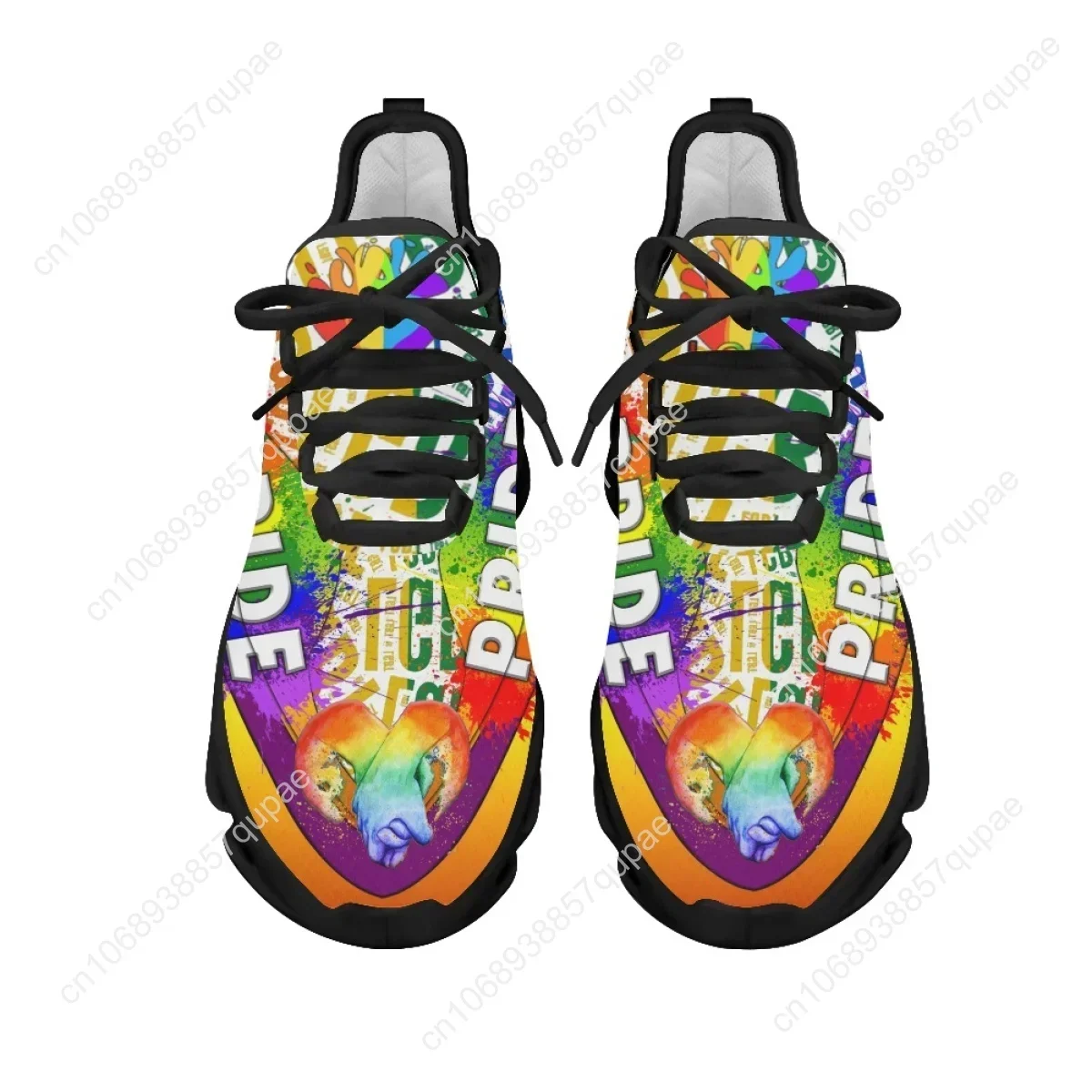 Colorful Pride LGBT Print Platform Flats Sneakers Shoes Men Women Sports Shoes Fashion High Quality DIY Sneaker Custom Made Shoe 2