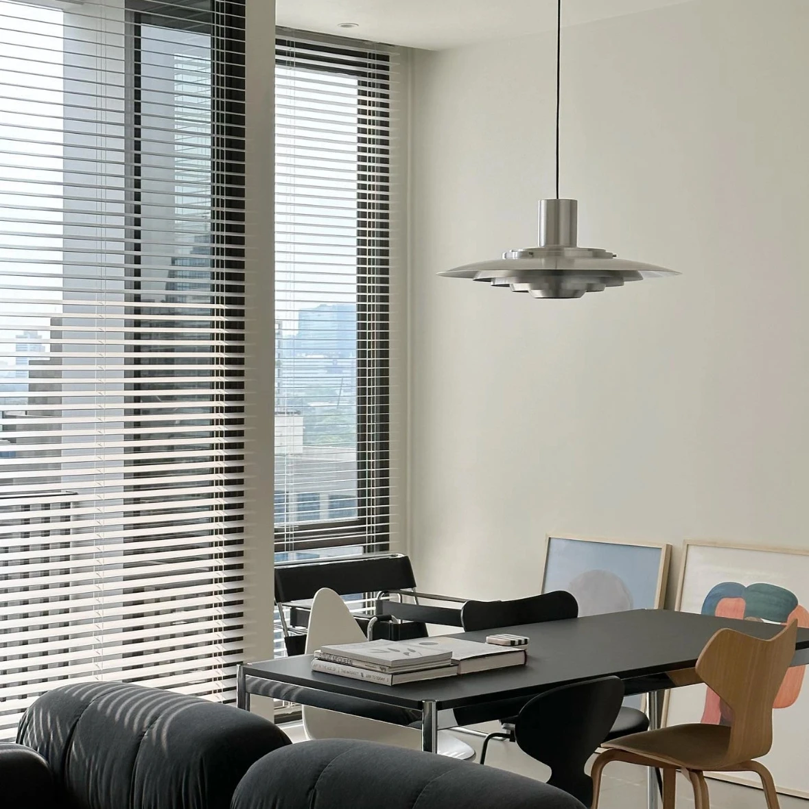 Modern Nordic Metal UFO Pendant Light Industrial Silver Multi-layer Hanging Lamp For Dining Room Kitchen Loft Decor LED Fixture