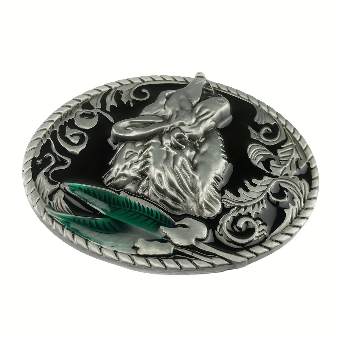 T-DISOM Accesorio de moda con hebilla de cinturón Retro Howling Wolves para hombre
