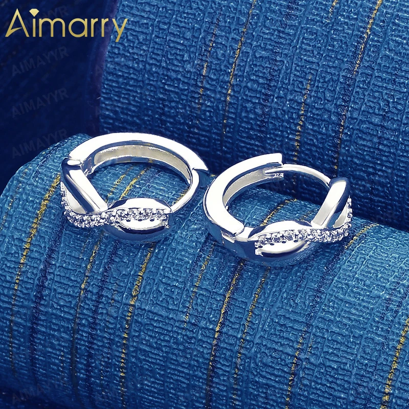925 Sterling Silver Twisted Knot with AAA Zircon Earrings for Women's Parties Banquets Weddings High-quality Fashion Jewelry